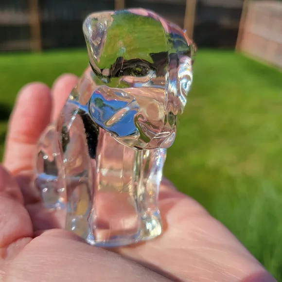 Glass Dog Figurine Duo ~ Vintage? ~ Paperweight? Cute! - Picture 6 of 16